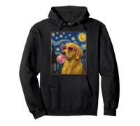Golden Retriever Art Chien Soufflant Rose Bubble Gum Sweat à Capuche