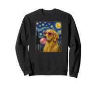 Golden Retriever Art Chien Soufflant Rose Bubble Gum Sweatshirt
