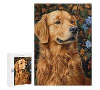 Golden Retriever Art Print-3 Puzzle 300 Pièces Educa Jouet en Bois Cadeau Unique Décoration Intérieure Jeu Éducatif Challenge Toy Adultes Et Enfants À Partir De 14 Ans 300 PCS