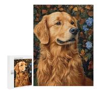 Golden Retriever Art Print-3 Puzzle 500 Pièces Educa Jouet en Bois Cadeau Unique Décoration Intérieure Jeu Éducatif Challenge Toy Adultes Et Enfants À Partir De 14 Ans 500 PCS