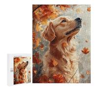 Golden Retriever Autumn Painting Puzzle 1000 Pièces Educa Jouet en Bois Cadeau Unique Décoration Intérieure Jeu Éducatif Challenge Toy Adultes Et Enfants À Partir De 14 Ans 500 PCS