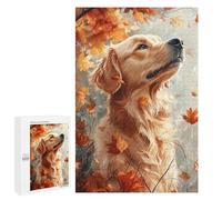 Golden Retriever Autumn Painting Puzzle 1000 Pièces Educa Jouet en Bois Cadeau Unique Décoration Intérieure Jeu Éducatif Challenge Toy Adultes Et Enfants À Partir De 14 Ans 1000 PCS