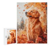 Golden Retriever Autumn Scene Puzzle 1000 Pièces Educa Jouet en Bois Cadeau Unique Décoration Intérieure Jeu Éducatif Challenge Toy Adultes Et Enfants À Partir De 14 Ans 500 PCS