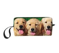 Golden Retriever avec Chien personnalisé au Visage Souriant, Trousse de Maquillage Trousse à cosmétiques Trousse de Toilette de Voyage Portable Pochette de Maquillage