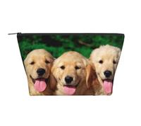 Golden Retriever avec Chien personnalisé au Visage Souriant, Trousse de Toilette Trousse de Maquillage Sac à cosmétiques Trousse de Toilette de Voyage Portable