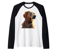 Golden Retriever avec Lunettes de Soleil J'aime Les Chiens Manche Raglan