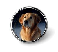 Golden Retriever Badge rond mignon en émail broche bouton broche personnalisée vêtements décoration unisexe porte-badge chapeaux sacs chemises décoration