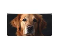 Golden retriever Bannière imprimée pour intérieur et extérieur - Bannières et panneaux de fête personnalisés - Toile de fond pour photo - Pour entreprise, remise de diplôme, mariage, événement
