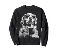 Golden Retriever Boire du café glacé Drôle Chien Meme Grunge Sweatshirt