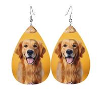 Golden Retriever Boucle D'Oreille Double Face Boucles D'Oreilles En Cuir Tendance Pendantes Pour Décorations Femme