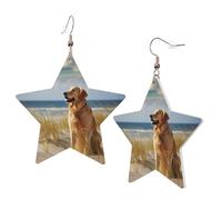 Golden Retriever Boucles d'oreilles élégantes en cuir Motif étoile Accessoires tendance et uniques pour un usage quotidien, taille unique