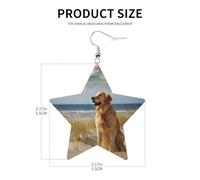 Golden Retriever Boucles d'oreilles élégantes en cuir Motif étoile Accessoires tendance et uniques pour un usage quotidien, taille unique