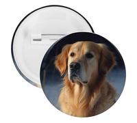 Golden Retriever Broche ronde personnalisée en fer blanc pour enseignants, infirmières, médecins, personnel, accessoires de fête, 12PCS, Plastique, Plastiques