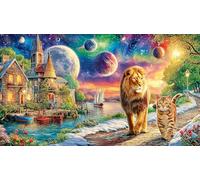 Golden-Retriever-by-Lake Puzzle 1000 pièces Papier recyclé Idée Cadeau Parfaite Jeu Stimulant pour Relaxation, créativité et Cadeaux pour Adultes 38x26/1000 pièces