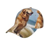 Golden Retriever Casquettes de baseball pour hommes et femmes, chapeau de golf à profil bas, casquette réglable à snapback délavée, noir