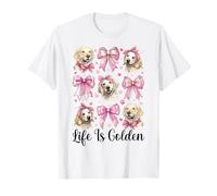 Golden Retriever, Chienne, Fille, Maman, Coquette, la Vie est dorée T-Shirt