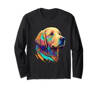 Golden Retriever Coloré Pop Art Tie Dye Aquarelle Manche Longue