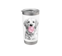 Golden Retriever Croquis de chewing-gum soufflant Gobelet isotherme en acier inoxydable double paroi