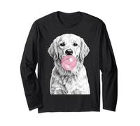 Golden Retriever Croquis de Chewing-Gum soufflant Manche Longue