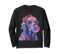 Golden Retriever dans des Lunettes de Noël en Forme de Chien Pastel Esthétique Manche Longue