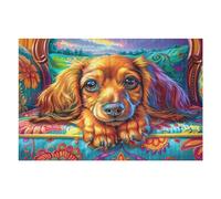 Golden Retriever dans Le buisson de Fleurs 1000 Pieces Casse-tête Expert Confirmé en Carton Haute Densité Épais Piscine, Jouets et éclaboussures Très Difficile Anti-Stress Loisir Créatif Cadeau Fête