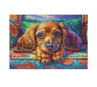 Golden Retriever dans Le buisson de Fleurs 300 Pieces Casse-tête Personne Âgée en Carton Rigide sans Déformation Piscine, Jouets et éclaboussures Facile Débutant Thérapie Occupationnelle Anti-Stress