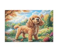 Golden Retriever dans Le Champ de Campagne 1000 Pieces Casse-tête Collectionneur en Carton sans Déformation Très Difficile Motif Complexe Décoration Murale Cadeau Noël Premium 1000 PCS