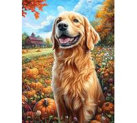 Golden Retriever de la forêt 1000 Pieces Casse-tête Expert Confirmé en Carton Haute Densité Épais Animaux et Plantes Très Difficile Anti-Stress Loisir Créatif Cadeau Fête des Pères Premium 1000 PCS