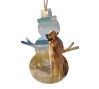 Golden Retriever Décorations de Noël en bois imprimées - 4 formes au choix : ange, cloche, arbre, bonhomme de neige | Bois sculpté respectueux de l'environnement pour décoration de sapin de Noël avec