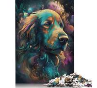 Golden Retriever Dog Fable Puzzles 1000 Pièces Cadeau Unique Jeu Éducatif Challenge Toy À De Qualité Supérieure Peinture Art pour Adultes Et Enfants À Partir De 12 Ans 1000pcs (40x28cm)