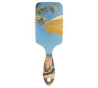 Golden Retriever Dog on The Beach Peigne antistatique pour cheveux Brosse de massage pour cuir chevelu avec poignée ergonomique pour la croissance des cheveux