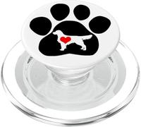 Golden Retriever Dog Paw Print Red Heart on White PopSockets PopGrip pour MagSafe
