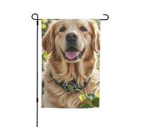 Golden Retriever Drapeau de jardin 30,5 x 45,7 cm pour printemps, été, automne, hiver, drapeaux saisonniers double face, bannière d'extérieur et d'intérieur pour décoration de maison