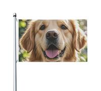 Golden Retriever Drapeau de jardin avec œillets double face pour décoration de cour 91 x 152 cm