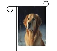 Golden Retriever Drapeau de jardin, maison, pelouse, panneau de bienvenue, bannière double face, petits drapeaux personnalisés pour piscine, cour, extérieur, décoration murale, 32,6 x 47,5 cm