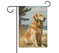 Golden Retriever Drapeaux de jardin 30,5 x 45,7 cm Double face Drapeau extérieur Drapeau de cour d'été Drapeau floral de bienvenue Drapeaux de jardin saisonniers Décorations de vacances