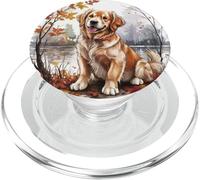 Golden Retriever en Automne forêt Automne Chien Art PopSockets PopGrip pour MagSafe