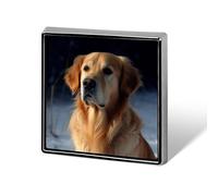 Golden Retriever Épinglette tendance pour homme et femme pour sac à dos, chapeau amusant et personnalisé (carré)