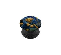 Golden Retriever Figurine Chien Joueur de Badminton PopSockets PopGrip Adhésif