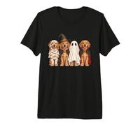 Golden Retriever Halloween Costume Witch Ghost Mummy Vampire T-Shirt Haut de Gamme