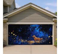 Golden Retriever - Housse de porte de garage décorative pour la maison, grande toile de 2,1 x 4,9 m, pour extérieur et intérieur, décoration murale toutes saisons, 407 x 180 cm