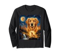 Golden Retriever Howling to The Moon Chien Vintage Manche Longue