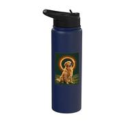 Golden Retriever hurlant à la lune Total Solar Eclipse Stainless Steel Insulated Water Bottle