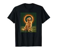 Golden Retriever Hurlant à la Lune Total Solar Eclipse T-Shirt