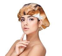 Golden Retriever imprimé,Bonnet de nuit en satin pour adulte - Bonnet de nuit élastique pour femme, couvre-cheveux de nuit