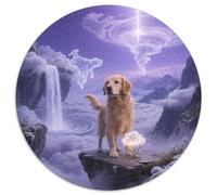 Golden Retriever, Jeu Circulaire Exigeant De 1000 Pièces Avecchien de Compagnie, Recommandé pour Moments De Silence Et Concentration 1000pcs (67.5x67.5cm)