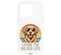 Golden Retriever Life is Golden T-Shirt rétro Vintage pour Chien Coque pour iPhone 15 Pro