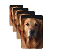 Golden retriever Lot de 4 cartes de désodorisants de voiture personnalisées pour homme et femme - Tablettes d'aromathérapie à suspendre - Cartes parfumées pour armoire de salle de bain