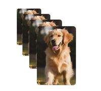Golden Retriever Lot de 4 cartes de désodorisants de voiture personnalisés pour homme et femme - Tablettes d'aromathérapie à suspendre - Cartes parfumées pour armoire de salle de bain