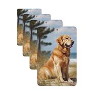 Golden Retriever Lot de 4 cartes parfumées à suspendre pour voiture, aromathérapie, armoire, salle de bain, voiture, miroir intérieur